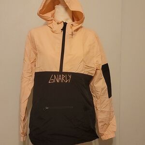 Gnarly windbreaker  kangaroo pounch. Xs
